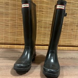 HUNTER WOMEN'S ORIGINAL TALL RAIN BOOTS IN BLACK